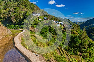 Village in Ifugao rice terraces on Luzon island, Philippin