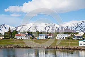 The village on island of Hrisey in Iceland