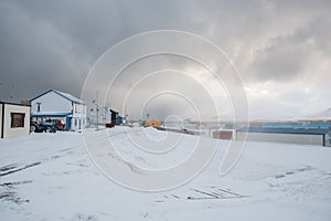 The village on island of Hrisey in Iceland