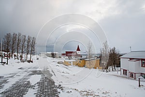 The village on island of Hrisey in Iceland