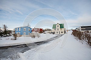 The village on island of Hrisey in North Iceland