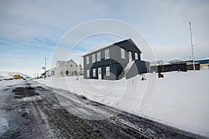 The village on island of Hrisey in North Iceland