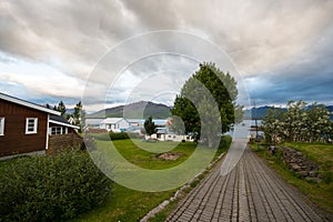 The village on the island of Hrisey in North Iceland