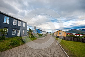 The village on the island of Hrisey in North Iceland