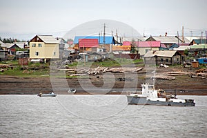 Village at Kolyma river outback Russia