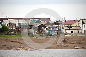 Village at Kolyma river outback Russia