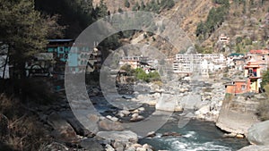 Village in Kullu valley. river Parvati