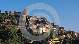 The village of Lacoste in Provence in the early morning, France