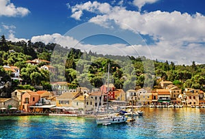 The village of Loggos, Paxos, Greece