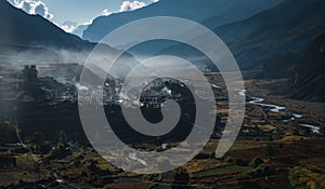 village manang on the annapurna circuit nepal