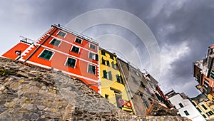 Village of Manarola with colourful houses at CinqueTerre, Liguria, Italy