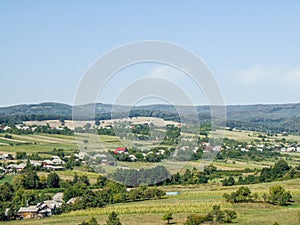 village in Maramures county, Romania. Summer landscape in Romania