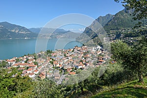 The village of Marone on lake Iseo, Italy photo