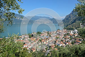 The village of Marone on lake Iseo, Italy photo