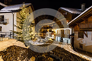 Village of Megeve on Christmas Eve