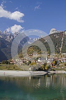 Village Molveno on the Lago di Molveno photo