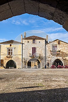 The village of Monpazier, in the Dordogne-PÃ©rigord region, France.