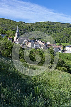 village of Montromant in the mountains of Lyon in France