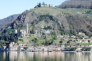 The village of Morcote on lake Lugano