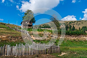 Village in mountains of Ajara, abandoned wooden houses