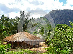 The village is in the mountains. Fabulously beautiful landscape.