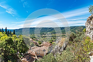The village Moustiers St. Marie, Provence, Provence-Alpes-Cote d& x27;Azur, France