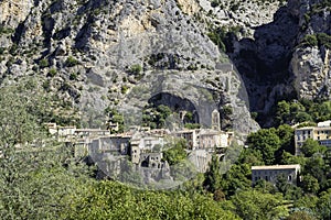 The village Moustiers St. Marie, Provence, Provence-Alpes-Cote d& x27;Azur, France