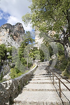 Village of Moutiers-Sainte-Marie in the French alps