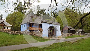 Village museum of Sibiu - exterior architectural design of rural areas of Romania, peasants houses