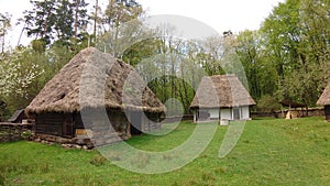 Village museum of Sibiu, Romania - exterior architectural design of rural areas, peasants houses