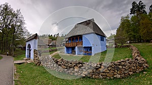 Village museum of Sibiu, Romania - exterior architectural design of rural areas, peasants houses