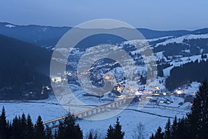 Village at night, Romania