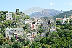 The village of Nonza on Corsica island