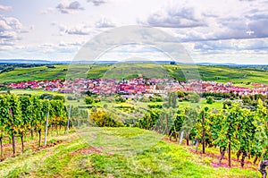 Village of Nordheim in a wine-growing district in Franconia