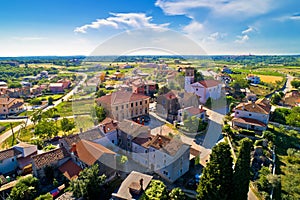 Village of Nova Vas in Istria aerial view photo