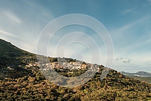 The village of Occhiatana in the Balagne region of Corsica