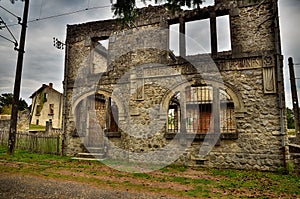 Oradour-sr-Glane was destroied by German nazi and is now a permanent memorial photo