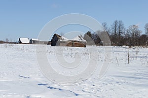 Village outskirts, sunny winter day