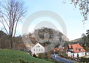 Village Oybin with castle and monastery