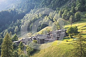 Village of Pagliari in the upper Brembana valley Italy