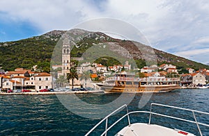 Village Perast on coast of Boka Kotor bay - Montenegro