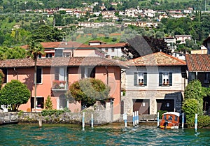 The village of Peschiera Maraglio , Italy