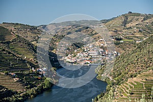 Village of Pinhao in the valley of the River Douro in Portugal