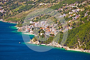 Village of Pisak in Makarska riviera coastline view