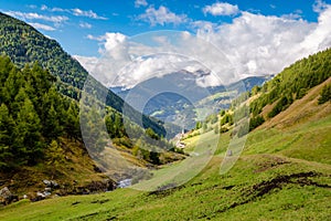 Village of Planol in the Planol valley South Tyrol, Italy