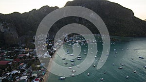 Village port with traditional Philippine boats