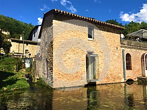 Rasiglia, the village of the water streams, Umbria region, Italy. Nature, tourism and splendour photo