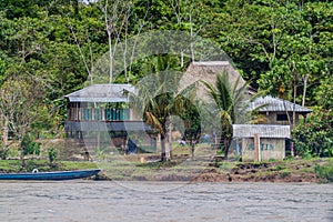 Village by river Napo photo