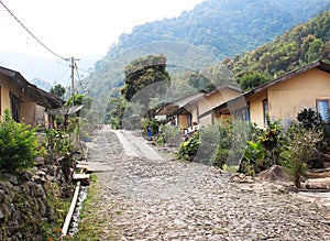 Village road in the mountains