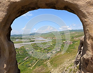 Village ruins near cave city Uplistsikhe. Georgia.